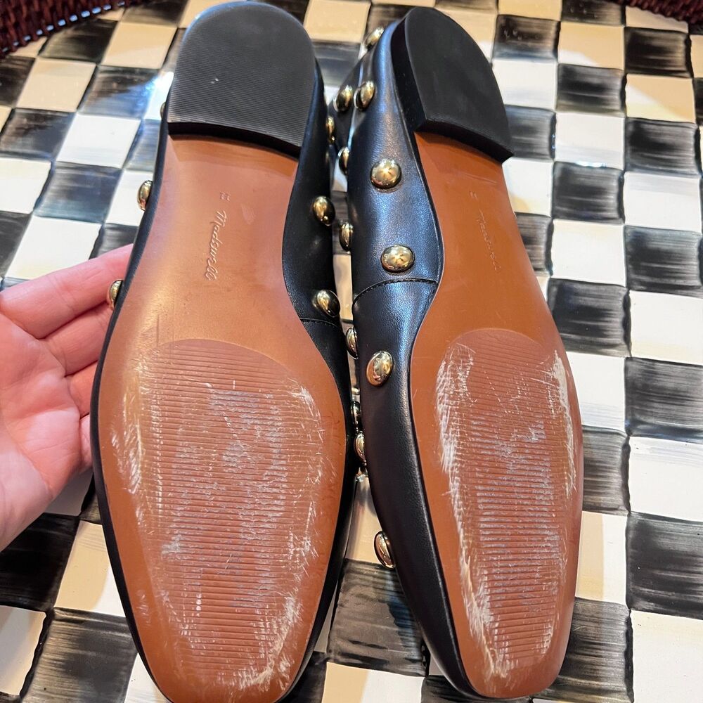 MADEWELL 11 The Mylie Ballet Big Dome Stud Leather Flat NX065 - Picture 4 of 8
